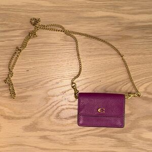 Coach Purple Mini Bag with Gold Chain